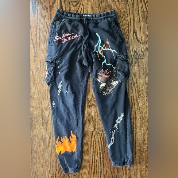 Maison Noir Wind Cotton Jogger Pants Men size Small Black - Picture 1 of 4